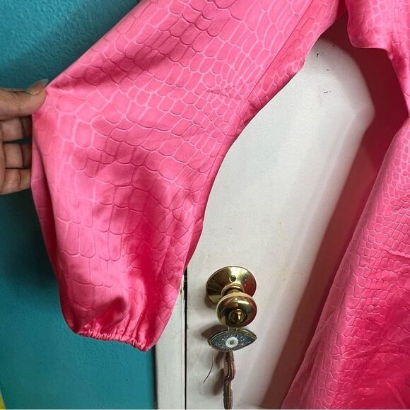 MICHAEL COSTELLO X REVOLVE  Tempest Dress in Pink OPEN BACK PADDED SHOULDERS - Picture 7 of 13